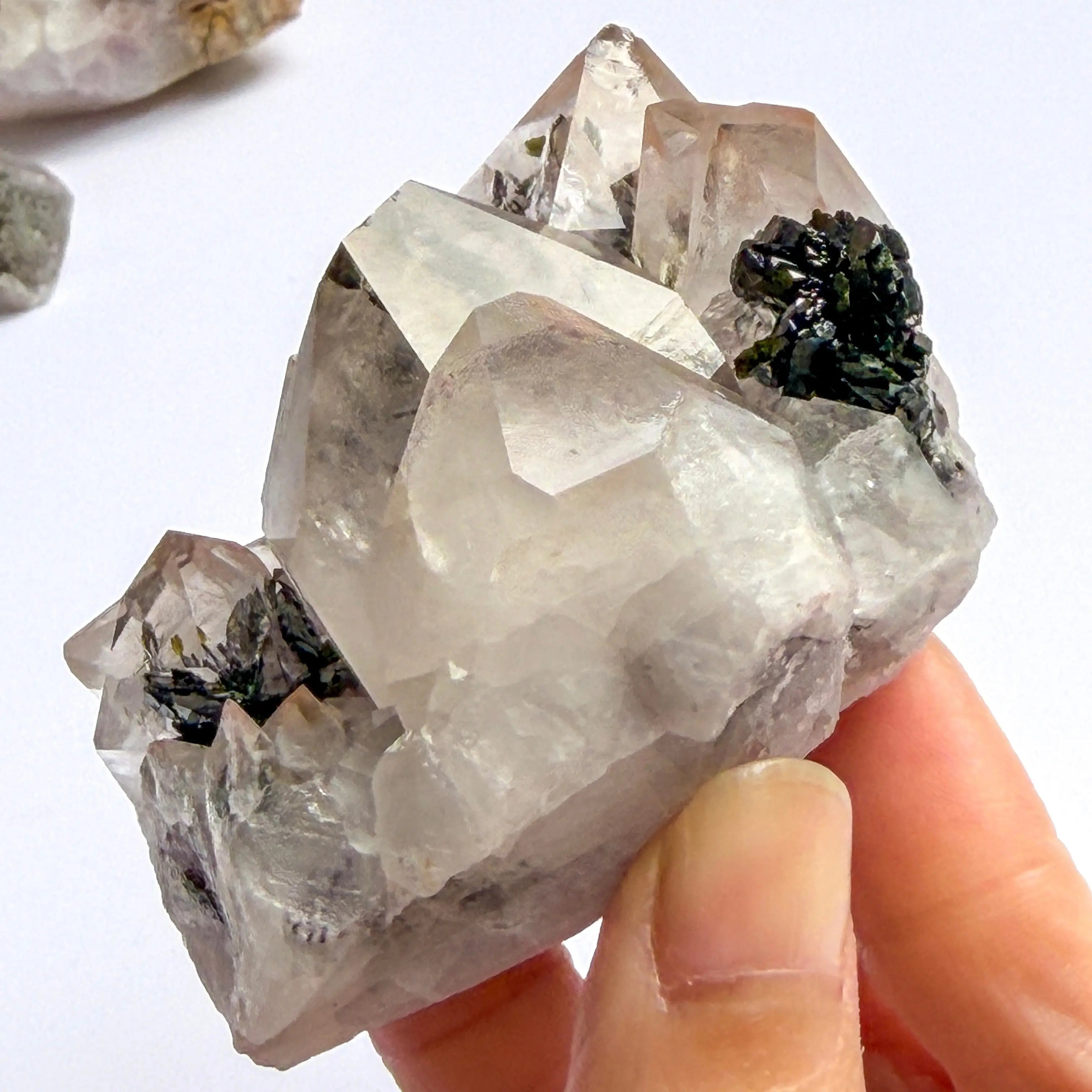 Garden Quartz with Epidote and Hematite Inclusions view 4
